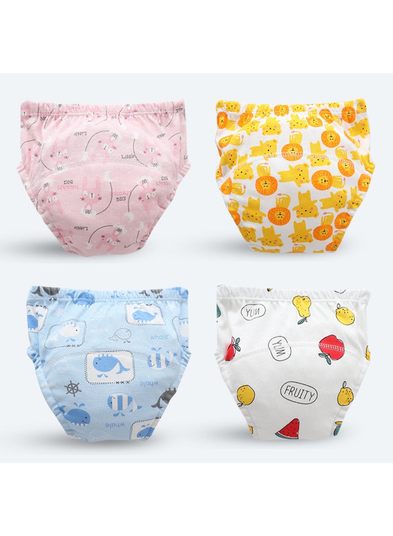 4 Pieces Baby Potty Training Pants, Cloth Diaper for Boy and Girls, Breathable Potty Training Underwear, Size 100 / 110 - Image 1