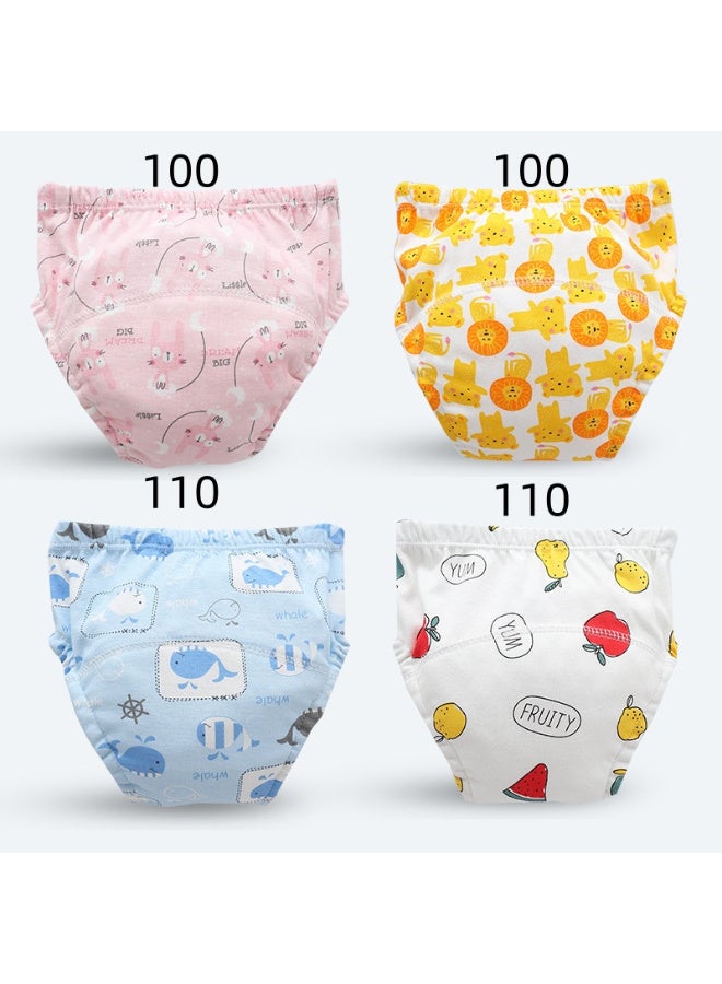 4 Pieces Baby Potty Training Pants, Cloth Diaper for Boy and Girls, Breathable Potty Training Underwear, Size 100 / 110 - Image 2