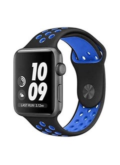 Generic Bands Compatible for Apple Watch Series 7 Band 41mm 40mm 38mm Women Men,Durable Breathable Sport Soft Silicone Replacement Bands Compatible for iWatch 6 5 4 3 2 1 SE,Black & Blue,M/L 