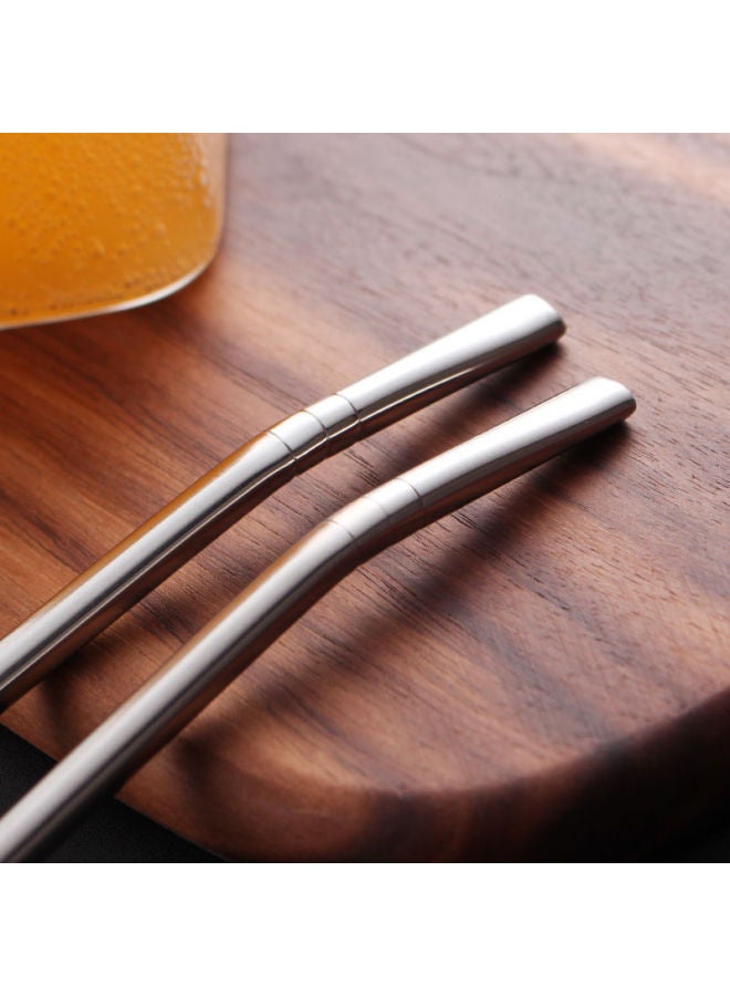 304 Stainless Steel Straw Spoon Dual-purpose Creative Coffee Mixing Spoon Environmental Protection Drinking Tube Juice Milk Tea Filter Straw-Color:Suction Tube Brush -20CM  - Image 4