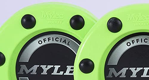 Mylec Official Roller Hockey Game Puck, 212G, Safety Green (Pack of 3) - Image 3