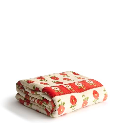 Vera Bradley Oversized Throw, Tiny Poppies Stripe, One Size - Image 1