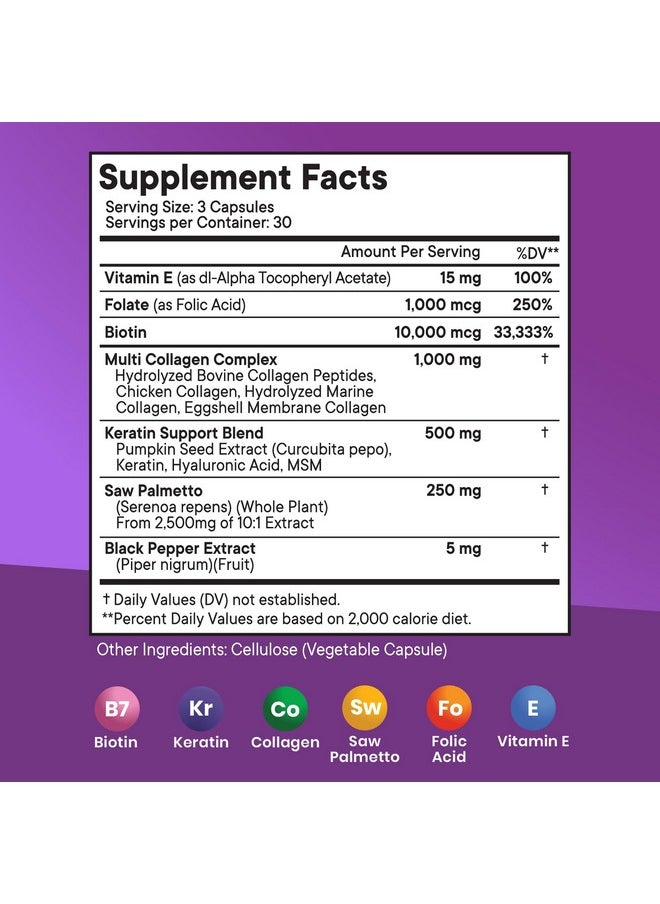 New Age - NEW AGE Biotin Collagen Keratin Hyaluronic Acid - 50,000mcg Hair Growth Vitamins for Men and Women, Nails, Hair, Skin Vitamins and DHT Blocker with Vitamin E Folic Acid Pumpkin Seed MSM- 180 Count - Image 1