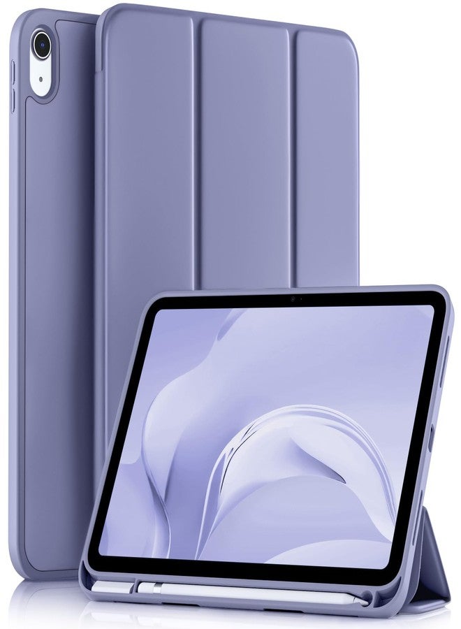 Akkerds جراب Akkerds متوافق مع iPad (A16) الجيل الحادي عشر 11 بوصة 2025، وجراب iPad الجيل العاشر 10.9 بوصة 2022 مع حامل قلم، غطاء حماية ثلاثي الطي رفيع مع ظهر TPU ناعم، لون بنفسجي فاتح - Image 1