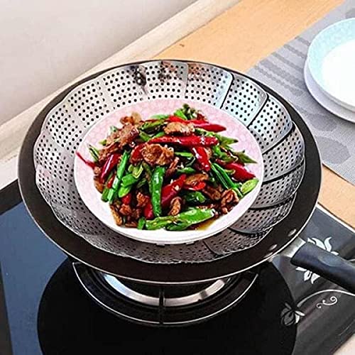 Avinya Folding Vegetable Steamer Basket 100 Stainless Steel Steamer Insert for VeggieSeafood CookingBoiled Eggs with Safety Tool Fit for Instant Pot and Adjustable - Image 2
