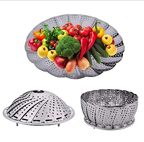 Avinya Folding Vegetable Steamer Basket 100 Stainless Steel Steamer Insert for VeggieSeafood CookingBoiled Eggs with Safety Tool Fit for Instant Pot and Adjustable - Image 4