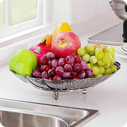 Avinya Folding Vegetable Steamer Basket 100 Stainless Steel Steamer Insert for VeggieSeafood CookingBoiled Eggs with Safety Tool Fit for Instant Pot and Adjustable - Image 5