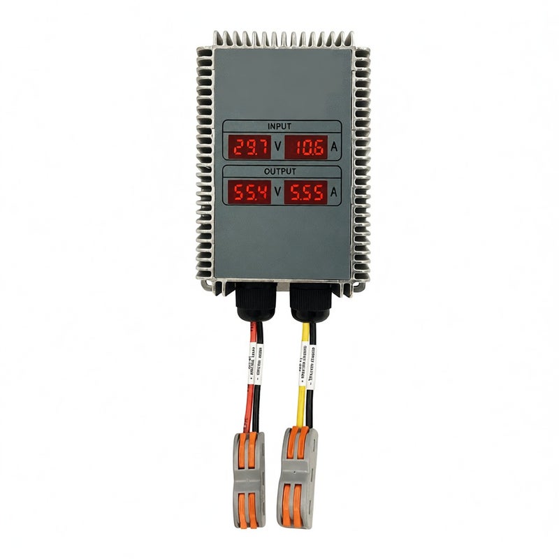 محول طاقة قابل للتعديل للجهد DC-DC (10-32 فولت إلى 11-85 فولت) مع شاشة LED ومعدل قابل للتعديل للجهد المخرج - Image 1