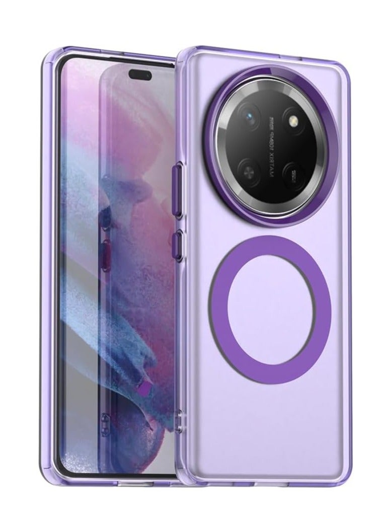 Compatible with Honor X9c 5G Case Cover,Supports Wireless Charging,Shockproof Magnetic Phone Case for Honor Magic 7 Lite 5G Purple - Image 1