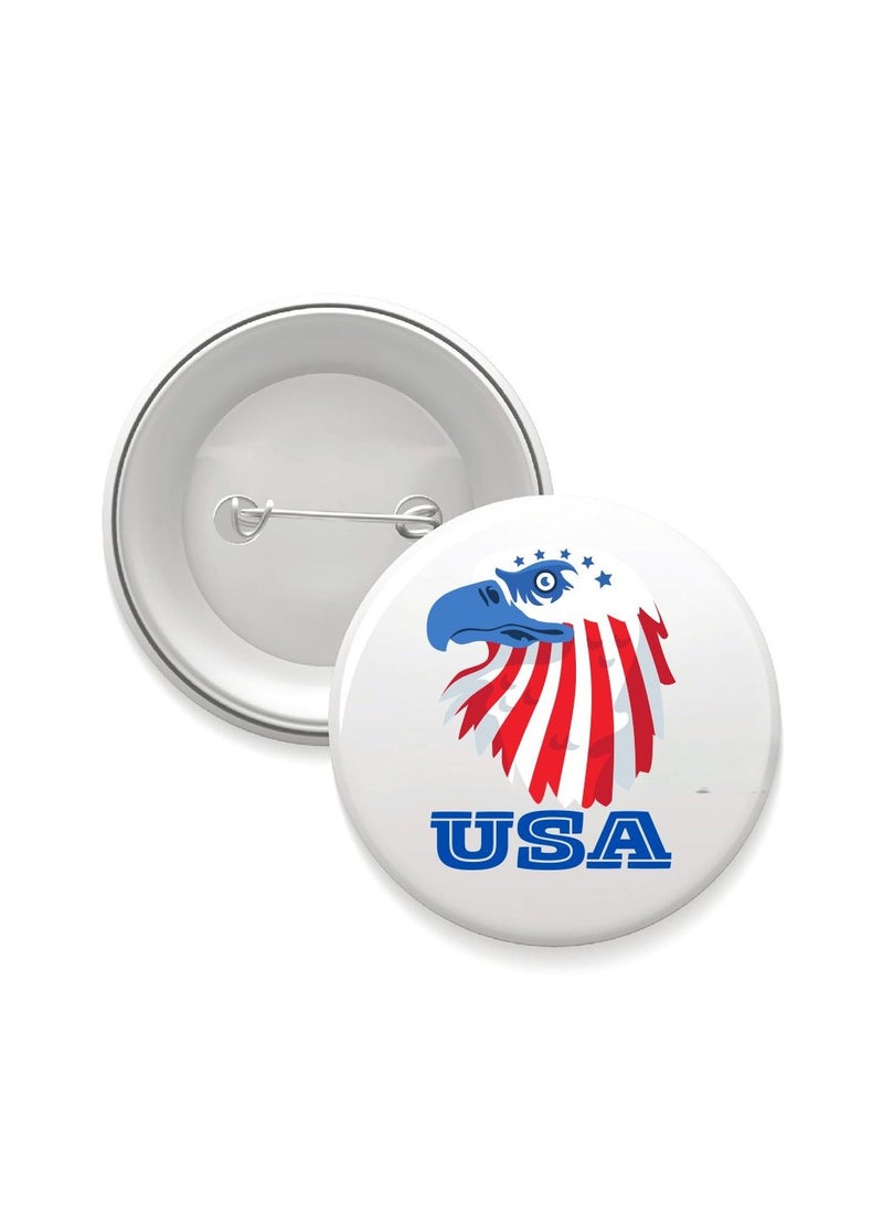 PRINTSHOP4ME USA Flag Button Badge Pin–Quality Metal Pinback|Classic USA Design|Ideal For Memorial Day|Round Pinback|Great For Events, Gifts&Everyday Use - Image 1