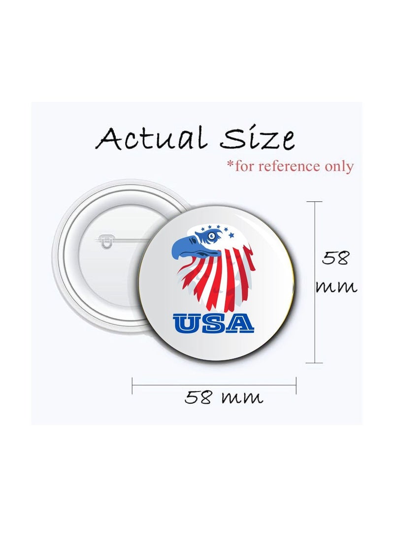 PRINTSHOP4ME USA Flag Button Badge Pin–Quality Metal Pinback|Classic USA Design|Ideal For Memorial Day|Round Pinback|Great For Events, Gifts&Everyday Use - Image 2