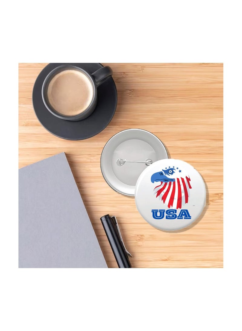 PRINTSHOP4ME USA Flag Button Badge Pin–Quality Metal Pinback|Classic USA Design|Ideal For Memorial Day|Round Pinback|Great For Events, Gifts&Everyday Use - Image 5