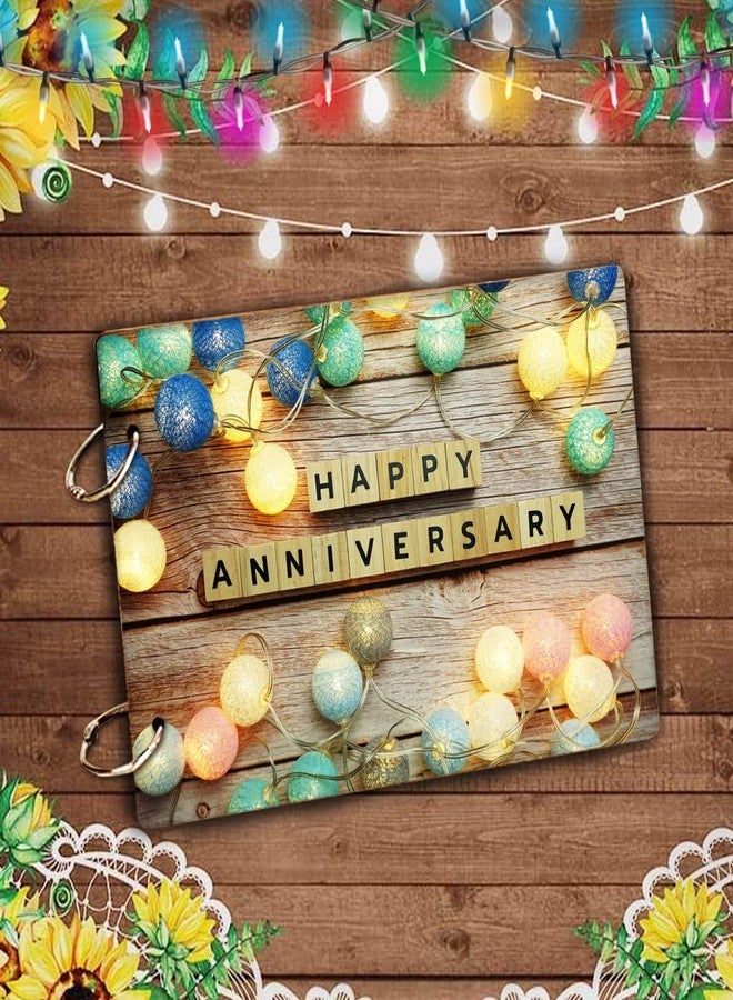 WallDaddy- Scrapbook Crafts (Light Balloons) Scrap Book | Wooden Photo Album | 40 Black Color Paper Size "22 X 16 cm" "Wooden Photo Book (Photo Size Supported : 8x6 inch) - Image 3
