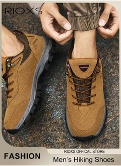 RIOXS Men's Casual Hiking Shoe, Waterproof Work Shoes For Men, Non-Slip Comfortable Walking Shoes, Outdoor Travel Sports Shoes, Breathable Trekking Fitness Walking Jogging Shoes, Mens Athlesiure Trainers  - Image 2