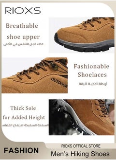 RIOXS Men's Casual Hiking Shoe, Waterproof Work Shoes For Men, Non-Slip Comfortable Walking Shoes, Outdoor Travel Sports Shoes, Breathable Trekking Fitness Walking Jogging Shoes, Mens Athlesiure Trainers  - Image 3