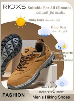 RIOXS Men's Casual Hiking Shoe, Waterproof Work Shoes For Men, Non-Slip Comfortable Walking Shoes, Outdoor Travel Sports Shoes, Breathable Trekking Fitness Walking Jogging Shoes, Mens Athlesiure Trainers  - Image 4