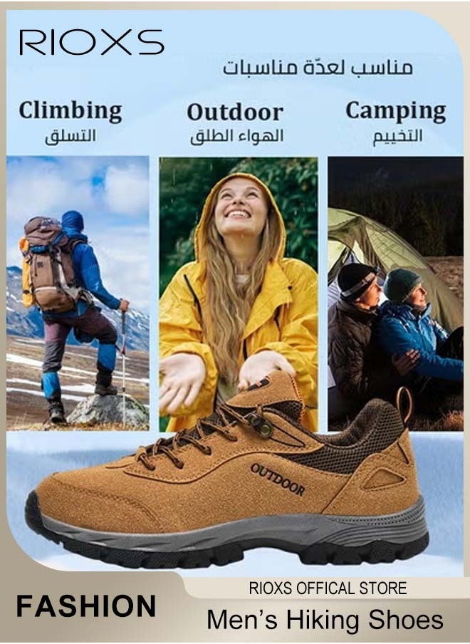 RIOXS - Men's Casual Hiking Shoe, Waterproof Work Shoes For Men, Non-Slip Comfortable Walking Shoes, Outdoor Travel Sports Shoes, Breathable Trekking Fitness Walking Jogging Shoes, Mens Athlesiure Trainers - Image 1