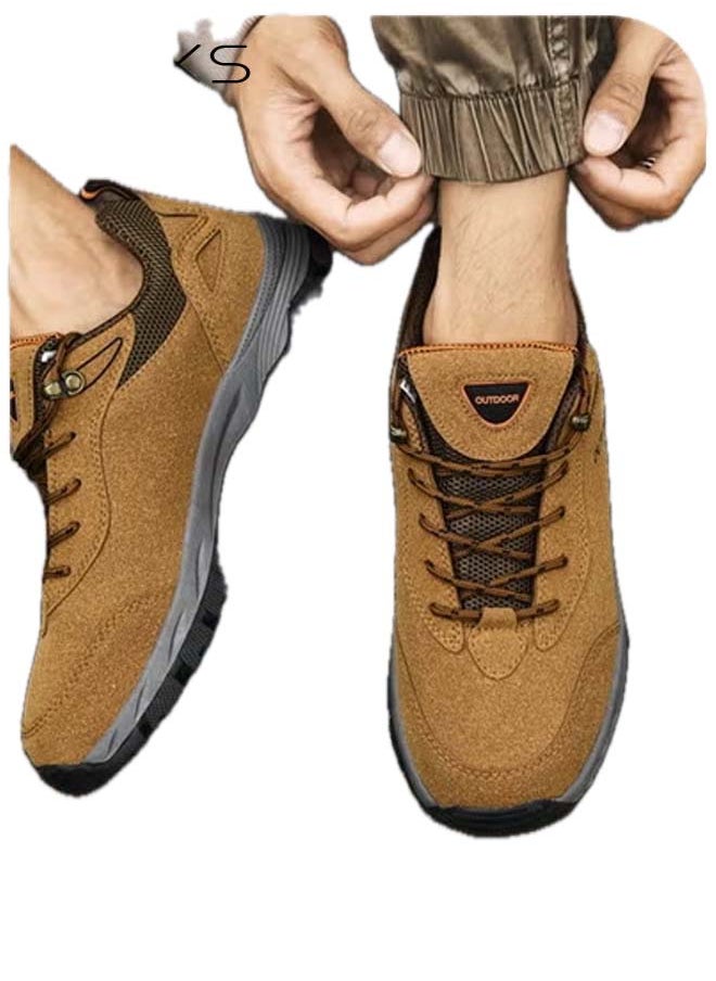 RIOXS - Men's Casual Hiking Shoe, Waterproof Work Shoes For Men, Non-Slip Comfortable Walking Shoes, Outdoor Travel Sports Shoes, Breathable Trekking Fitness Walking Jogging Shoes, Mens Athlesiure Trainers - Image 1