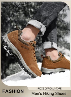 RIOXS Men's Casual Hiking Shoe, Waterproof Work Shoes For Men, Non-Slip Comfortable Walking Shoes, Outdoor Travel Sports Shoes, Breathable Trekking Fitness Walking Jogging Shoes, Mens Athlesiure Trainers  - Image 1