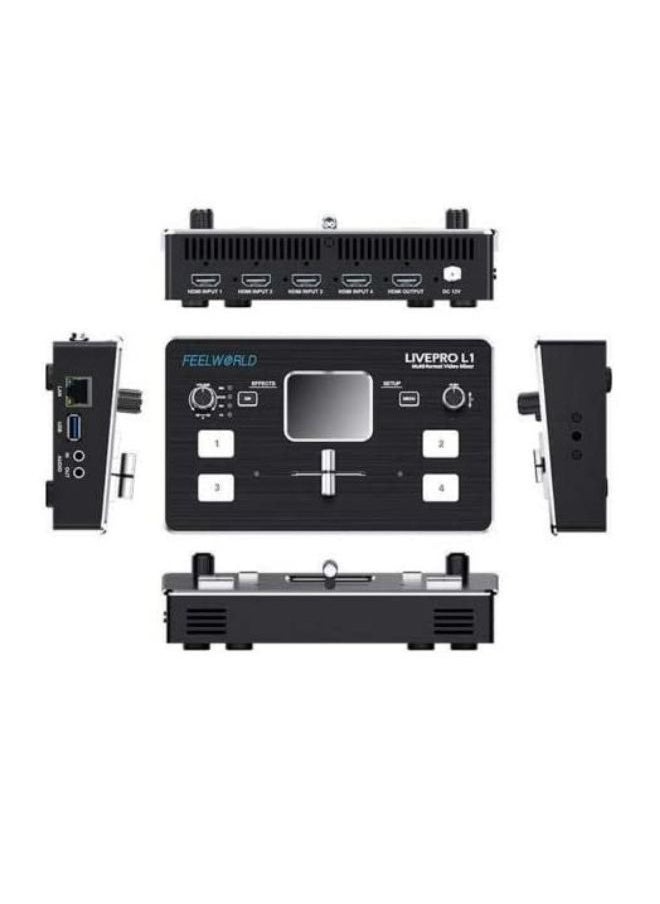Feelworld - EELWORLD LIVEPRO L1 Multi-Format Video Switcher with 4 HDMI Inputs and USB 3.0 Output - Image 1