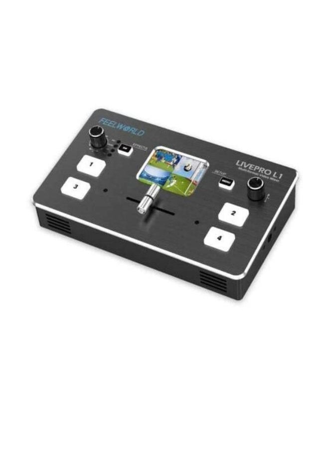 Feelworld - EELWORLD LIVEPRO L1 Multi-Format Video Switcher with 4 HDMI Inputs and USB 3.0 Output - Image 1