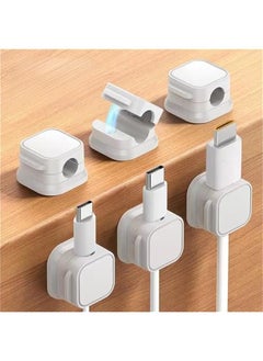 Generic 6 Pack Magnetic Cable Clip, Wires Phone USB Charger Cable Holders Keepers Organizer, Desk Cable Management Clips, for Desktop, Nightstand Desk, Car, Phone, Office Accessory, Home Decor  - Image 1