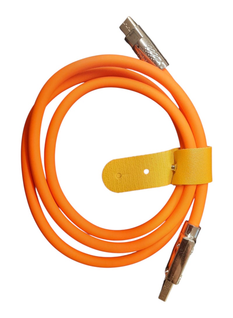 USB Type C Cable Charge Cord 1.5 Meter, 6A Fast Charging Type C Charger 120W，Zinc Alloy Interface Design，Ultra-Durable TPE Flexible Wire，Compatible Android Phone