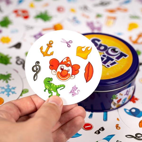Asmodee Spot It! Classic Card Game (2024 Refresh) - Eco-Blister Edition, 5-in-1 Visual Perception Game for Quick Reflexes and Family Fun, Ages 6+, 2-8 Players, 10 Minute Playtime - Image 5