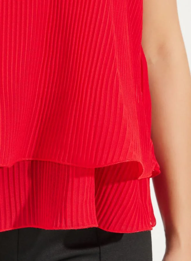 Styli Strappy Plisse Layered Cami