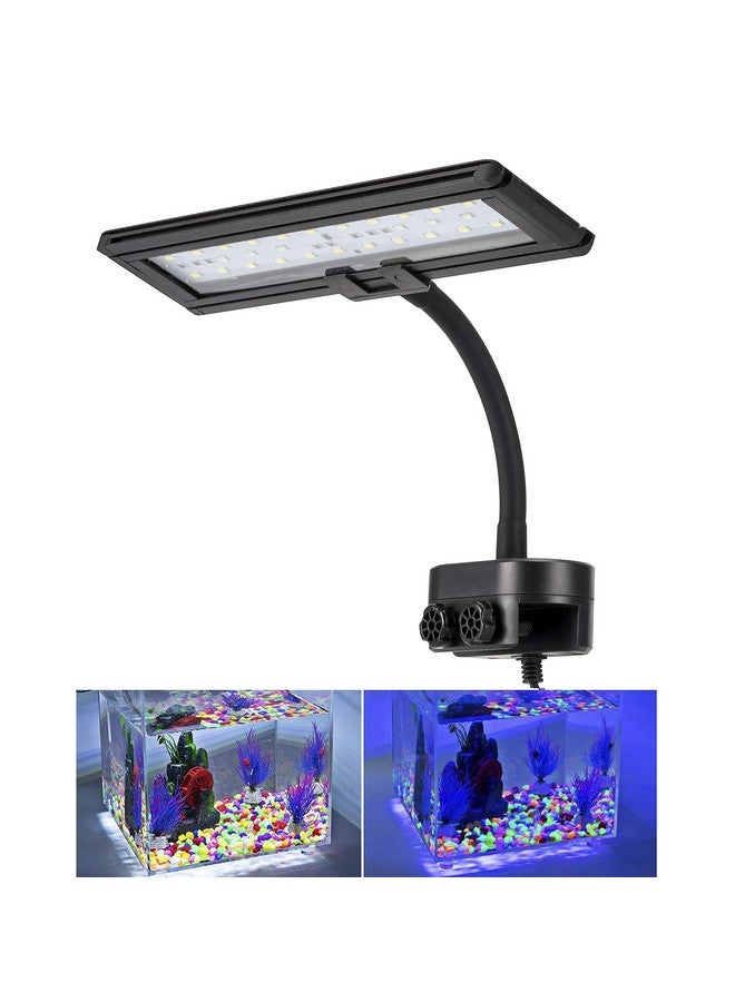 hygger 9.7 Inches Blue White LED Aquarium Light Clip on Small Led Light for Planted Saltwater Freshwater Fish Tank with Gooseneck Clamp 13W - Image 1