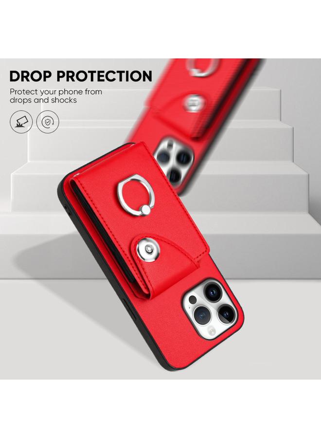 S-TOP Case For iPhone 16 Pro Max Organ Card Bag Ring Holder Phone Case with Long Lanyard - Image 5