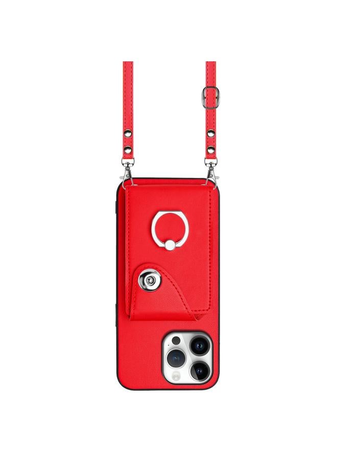 S-TOP Case For iPhone 16 Pro Max Organ Card Bag Ring Holder Phone Case with Long Lanyard - Image 2