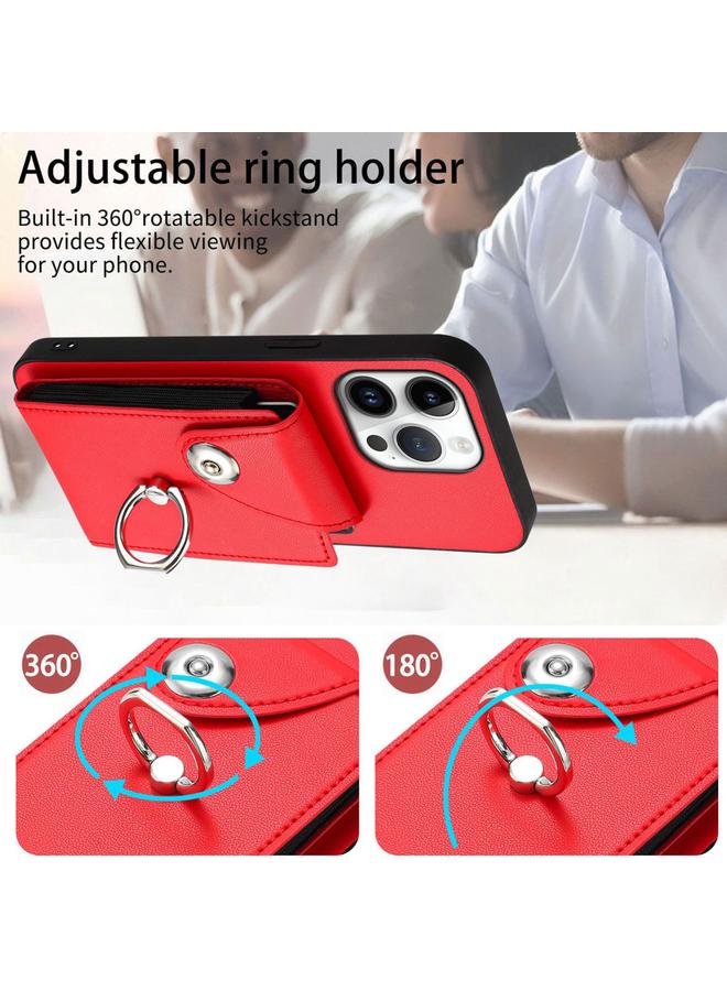 S-TOP Case For iPhone 16 Pro Max Organ Card Bag Ring Holder Phone Case with Long Lanyard - Image 4