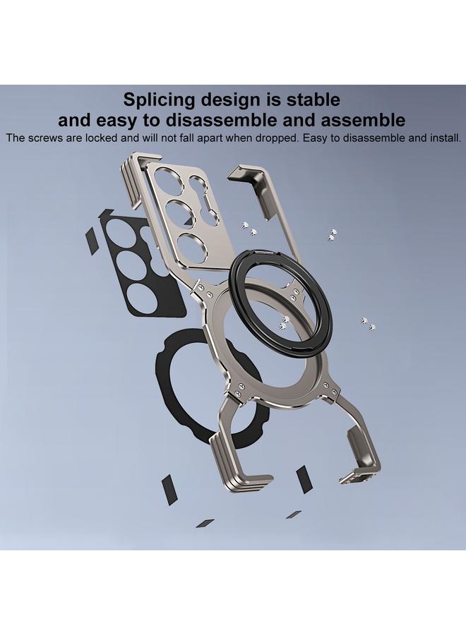S-TOP Case For Samsung Galaxy S25+ 5G Mechanical Arm Borderless MagSafe Holder Metal Phone Case - Image 3