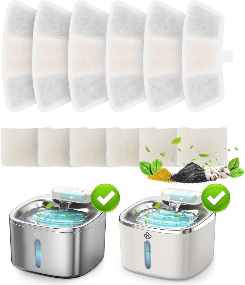 أوني سال 6 قطع من مرشحات الاستبدال لنافورة شرب القطط اللاسلكية PW04 سعة 3.5 لتر (متوافقة فقط مع نافورات بالأرقام: B0DNJT76WJ، B0DMF2LH3Y و B0DSJ9F3M2) - Image 1