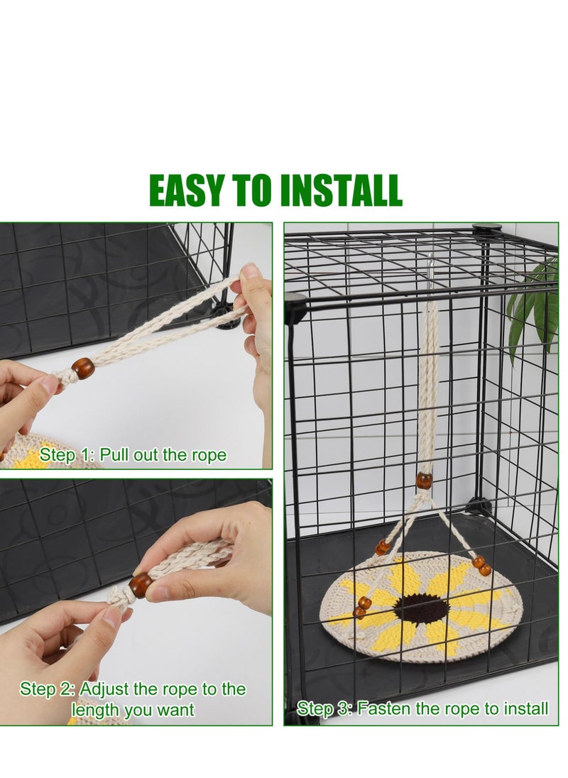 SYOSI - Bearded Dragon Hammock Reptile Hammock Swing, Adjustable Lizard Hammock Bearded Dragon Bed, Hand-Woven Small Animal Hammock, Bearded Dragon Tank Accessories for Gecko Snake Chameleon - Image 1