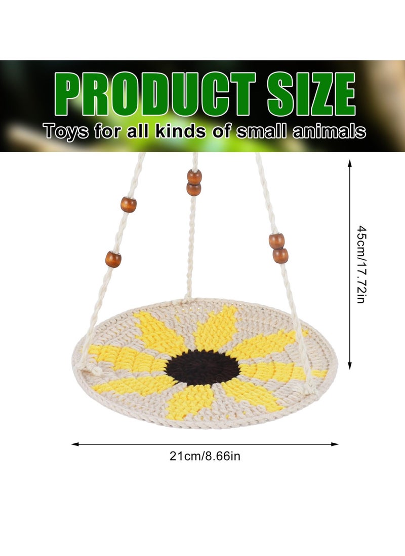 SYOSI - Bearded Dragon Hammock Reptile Hammock Swing, Adjustable Lizard Hammock Bearded Dragon Bed, Hand-Woven Small Animal Hammock, Bearded Dragon Tank Accessories for Gecko Snake Chameleon - Image 1