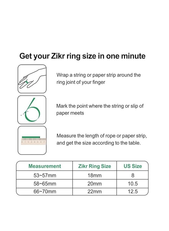 iQIBLA Smart Tasbih Zikr Aluminium Ring - Black - 20mm - Image 3