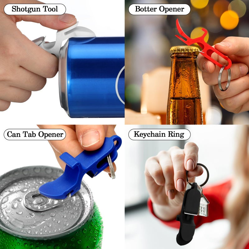 RimCereal 20 Pcs Oktoberfest Bottle Opener Keychain Gift Shotgunning Tool 3 in 1 Keychain Can Tab Opener for Oktoberfest Carnival Party Favor Wedding Bachelorette Drinking Gift - Image 4