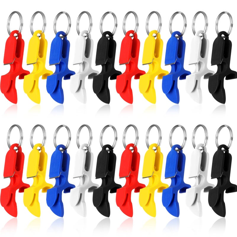 RimCereal 20 Pcs Oktoberfest Bottle Opener Keychain Gift Shotgunning Tool 3 in 1 Keychain Can Tab Opener for Oktoberfest Carnival Party Favor Wedding Bachelorette Drinking Gift - Image 1
