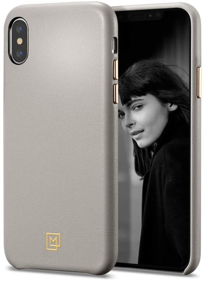 Spigen - Spigen La Manon Calin with Premium PU Leather designed for iPhone X/iPhone XS case/cover - Oatmeal Beige - Image 1