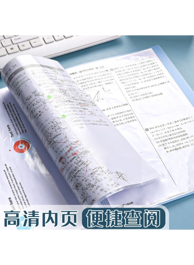 Archives A4 Information Book Morandi Color Insert Folder Transparent Large Capacity Clear Multi-layer Test Paper Collection Book For Students - Image 3