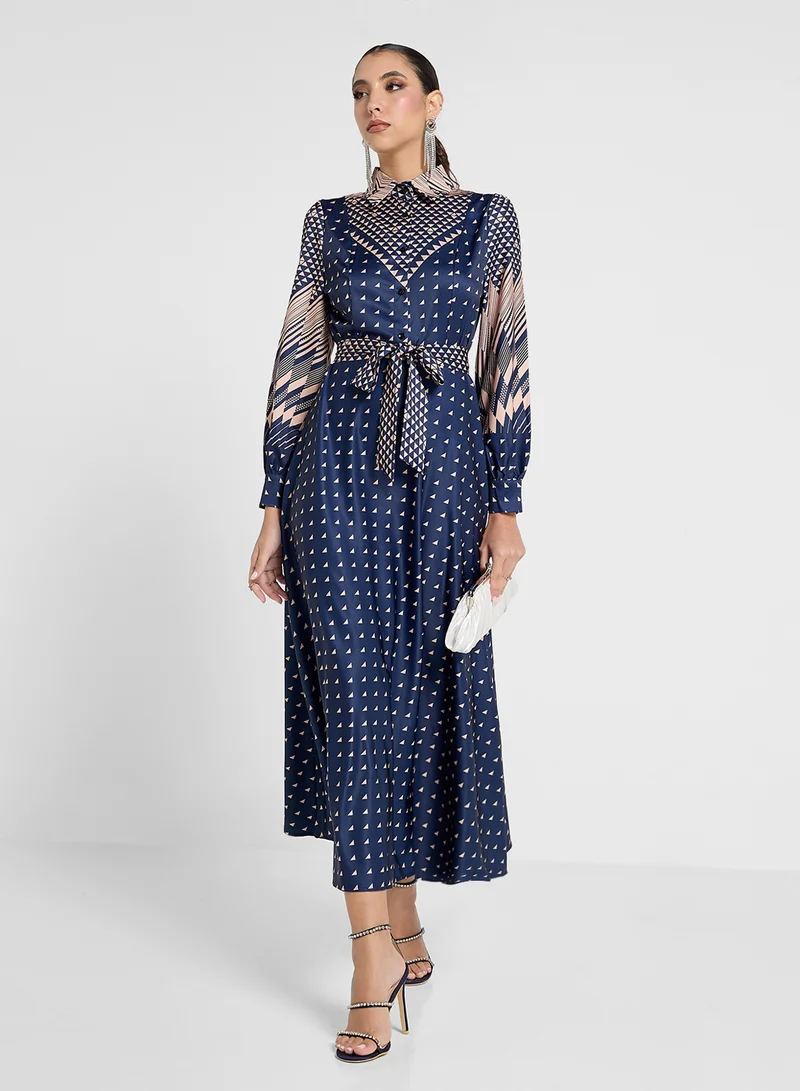 Khizana Printed A-Line Dress