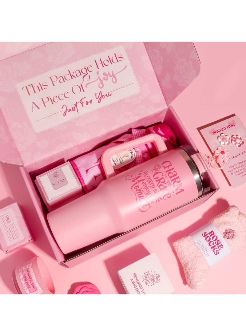 MissTiara Birthday Gifts for Women - Relaxing Spa Gift Set - Self Care Get Well Soon Gift Basket - Happy Birthday Gift Set with Premium Dry Hair Towel and 40 Ounces Glass for Mom,Wife, Her Best Friend,Sister,Girlfriend - Image 3