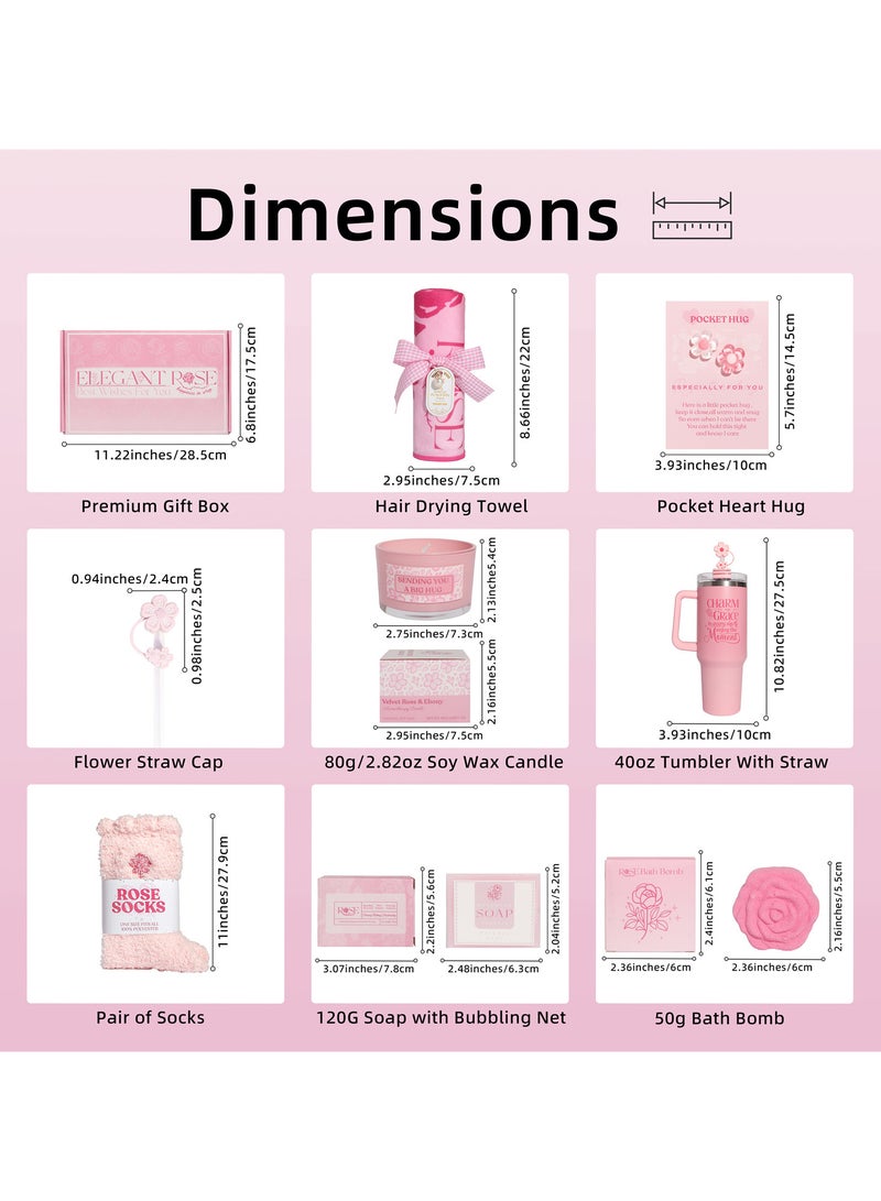 MissTiara Birthday Gifts for Women - Relaxing Spa Gift Set - Self Care Get Well Soon Gift Basket - Happy Birthday Gift Set with Premium Dry Hair Towel and 40 Ounces Glass for Mom,Wife, Her Best Friend,Sister,Girlfriend - Image 2