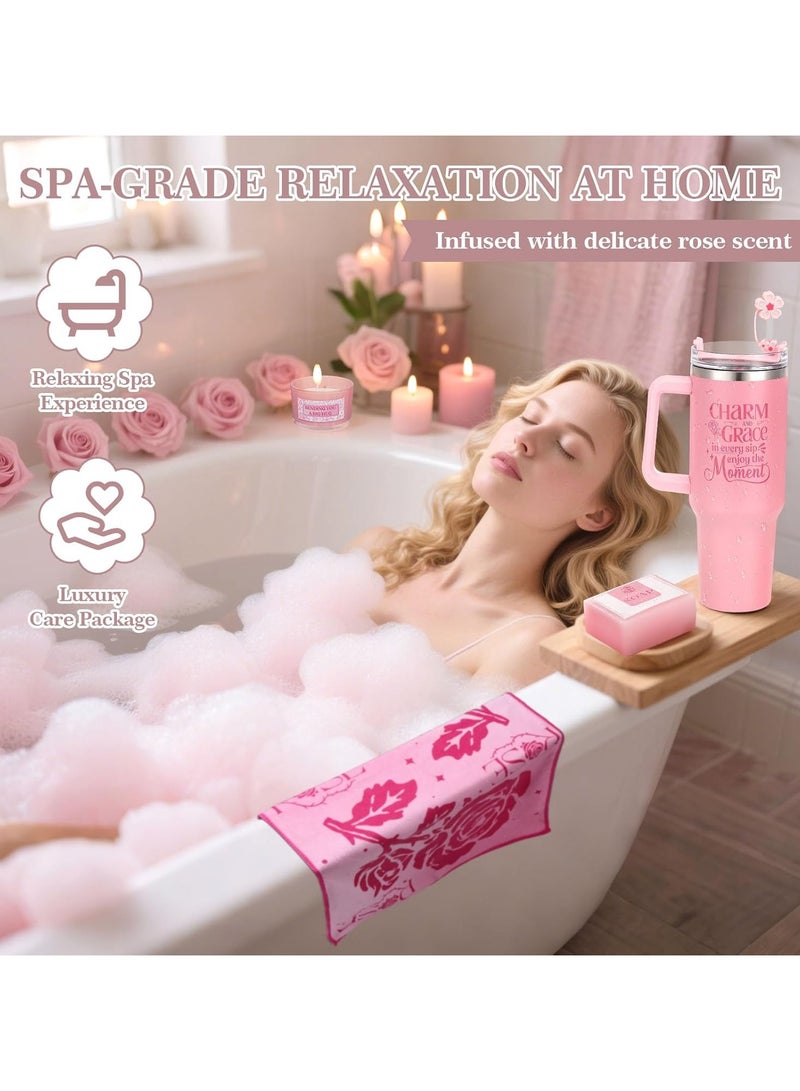 MissTiara Birthday Gifts for Women - Relaxing Spa Gift Set - Self Care Get Well Soon Gift Basket - Happy Birthday Gift Set with Premium Dry Hair Towel and 40 Ounces Glass for Mom,Wife, Her Best Friend,Sister,Girlfriend - Image 5