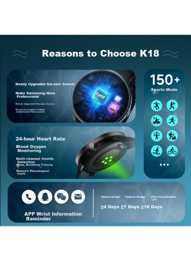 Kpep [professional Swimming] Gps Six-star Dual-frequency Positioning Outdoor Running Swimming Cycling Hiking Sports Trajectory Heart Rate Pace Blood Oxygen Monitoring Smart Sports Watch - Image 1