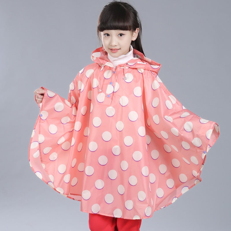 K-Style Of Kidsren'S Cloak Raincoat Waterproof Cute Primary School Students Lightweight Star Poncho Boys And Girls Spin Dry Watercoat - Image 4