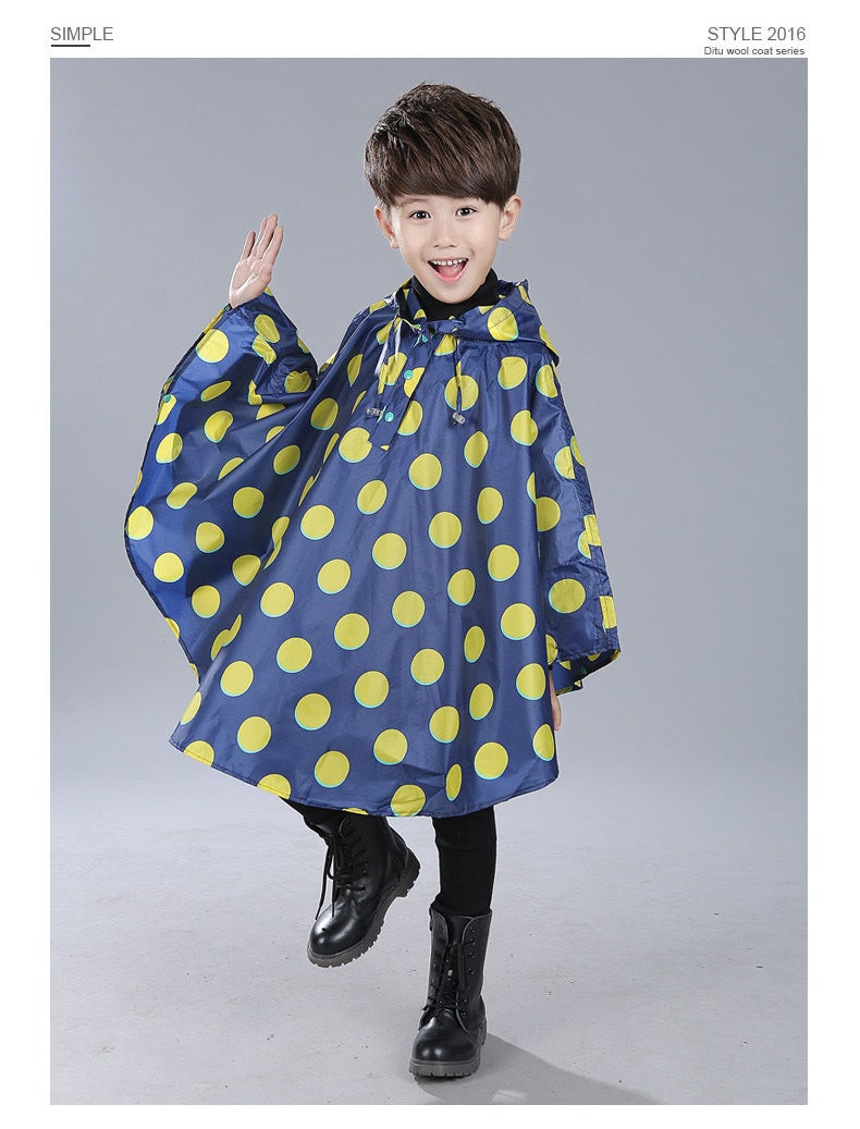 K-Style Of Kidsren'S Cloak Raincoat Waterproof Cute Primary School Students Lightweight Star Poncho Boys And Girls Spin Dry Watercoat - Image 5