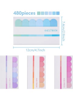 Depend Sticky Index Tabs, 480 Pieces Colored Sticky Notes Document Page Marker, Writable Adhesive Page Tabs For Annotating Books, Notebooks, Documents, Classify Files 4 Sets  - Image 2